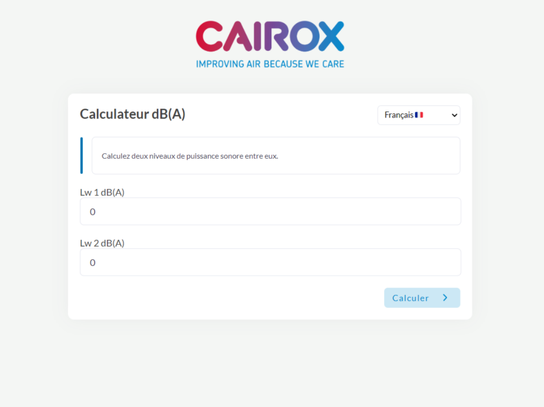 Calcul addition niveau sonore Cairox