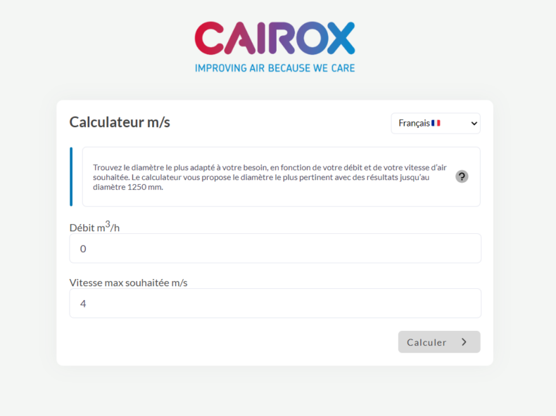 Calcul diamètre de gaine Cairox