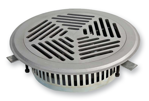 Swirl diffusers for floor mounting